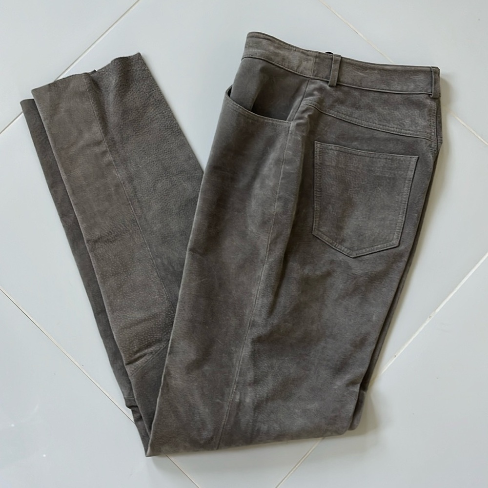 Lew Magram Collection Vintage Gray Leather Pants 5 Pocket Sz 6